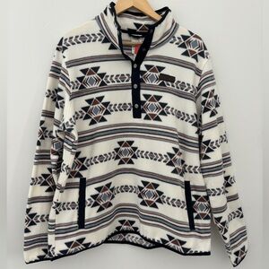 NWT CINCH WOMEN'S SOUTHWESTERN PRINT FLEECE LONG SLEEVE SNAP PULLOVER